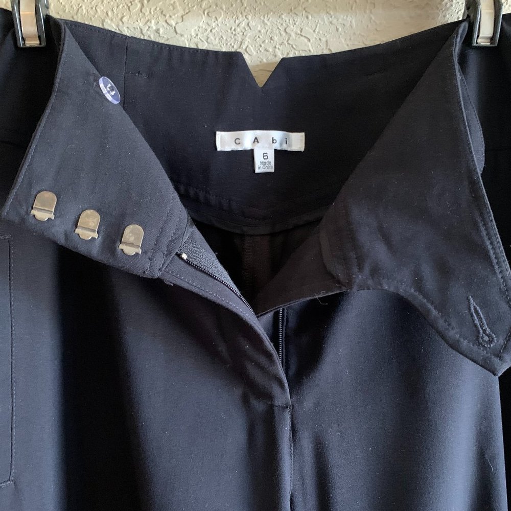 Black Pants wide band (3 hook) waist band w/WIDE belt loops & back V-notch (S 6)